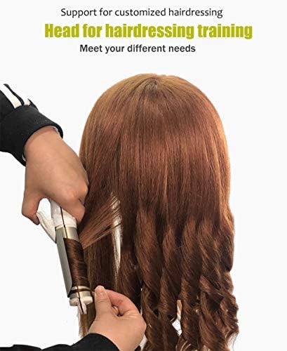 Mannequin Head with 100% Human Hair, SZCY LLC 18" Dark Brown Real Hair Cosmetology Mannequin Head Hair Styling Hairdressing Practice Training Doll Heads with Clamp Holder - Image 6