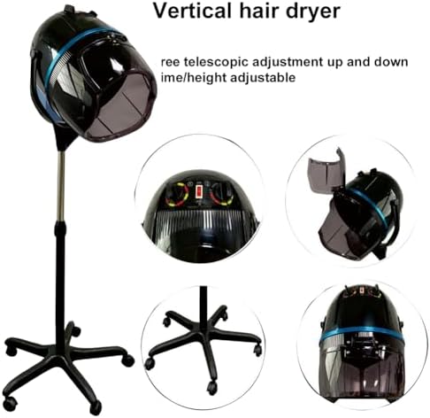 Salon Hair Dryer with Wall Arm,Wall Mount Hooded Hair Dryer for Salon Home, Professional Hair Color Processor, Temperature Angle Height Adjustable,60-Minute Timing,Standing - Image 3
