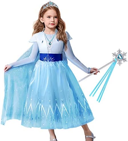 Golray Princess Dress Up Accessories Jewelry Play Toy Set for Girls with Headband Braid Wig, Crowns, Necklaces, Wands, Rings, Bracelets Gloves Princess Costume Accessories - Image 7