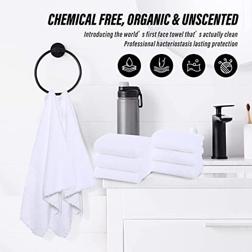 MOONQUEEN 18 Pack Premium Hand Towels - Quick Drying - Microfiber Coral Velvet Highly Absorbent Towels - Multipurpose Use as Hotel, Bathroom, Shower, Spa, Hand Towel 16 x 28 inches (White) - Image 6