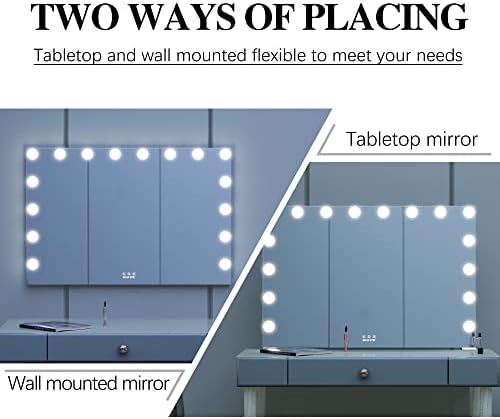 BEAUTME Large Vanity Mirror with Lights, 35.9''x24.3'' White, Touch Control - Image 6