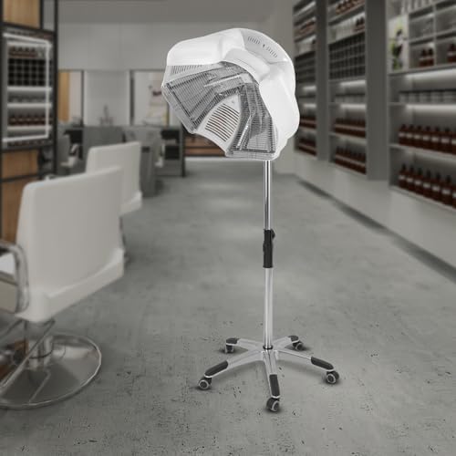 Hair Oil Heater,1800 W 110 V Free-Stand Hair Dryer with Universal Wheels,Perm Processor Stand Hair Dyeing for Hair Care,Dyeing,Oil Treatment (White 2) - Image 5
