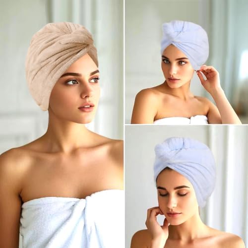 Microfiber Hair Drying Towel Wrap,Hair Turbans Towel for Wet Hair - Image 4