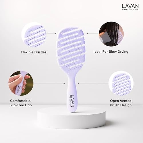 Flex Detangling Hair Brush (Purple) - Image 3