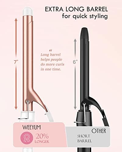 WEEYUM 3/4 Inch Long Curling Iron/Wand for Short Hair, Dual Voltage - Image 3