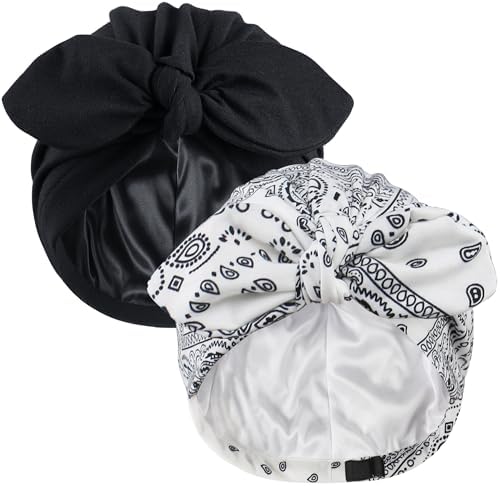 Ababalaya Satin Lined Beanies for Women Chemo Headwear Sleep Cap by Ababalaya