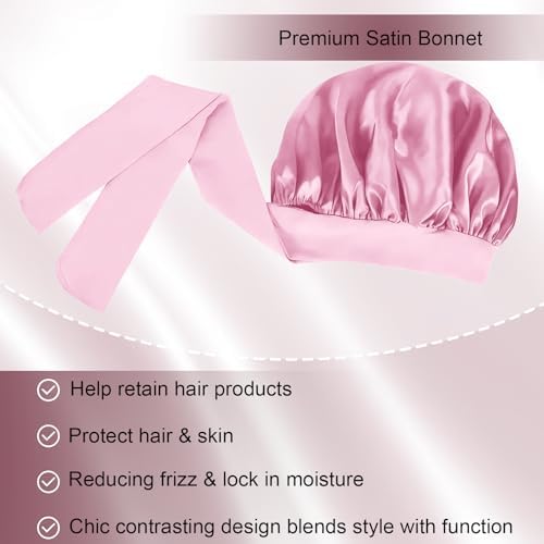 Silk Bonnet for Sleeping Women Satin Cap Reduce Frizz & Hair Breakage - Image 6