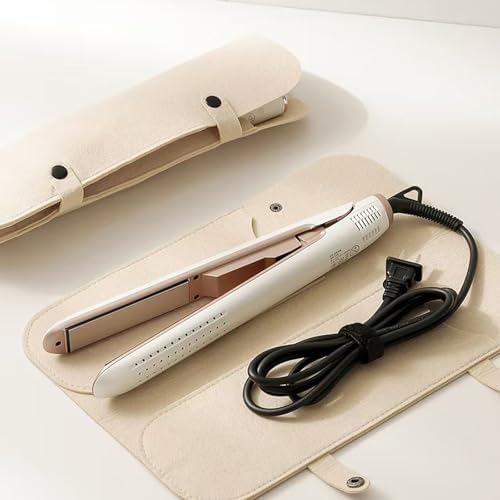 Heat Resistant Mat Travel Case Portable Travel Mat Cover for Hair Straightener, Flat Iron and Hot Hair Styling Tools,Khaki - Image 3