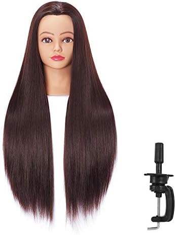 Hairingrid 26"-28" Mannequin Head Synthetic Fiber Hair Training Manikin - Image 2