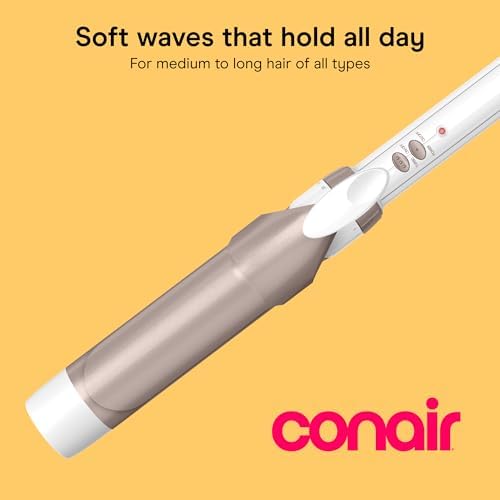 Conair Curling Iron, Double Ceramic, 1 1/2" Barrel, White/Rose Gold - Image 2