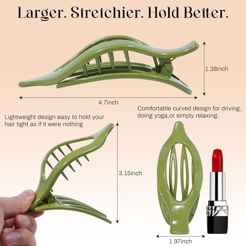 AWAYTR 6Pcs French Flat Hair Clips, Lay Flat Claw Clip for Women - Image 4