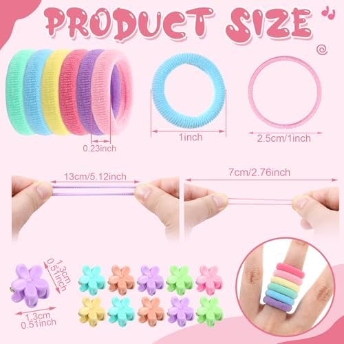 auroray 360PCS Soft Cotton Hair Ties for Toddlers & Baby - No Damage Elastics Seamless Ponytail Holders for Little Girls Daily Hair Accessories - Image 2