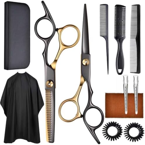 12 PCS Hair Cutting Scissors Kit, 6.5 Inch VG10 Shears for Home & Salon by Unknown