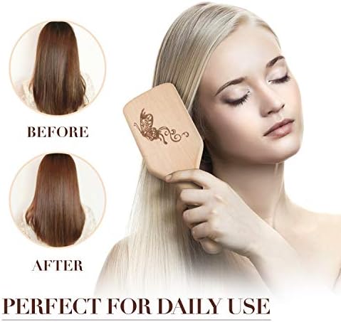 Hair Brush Boar Bristle Hairbrush for Thick Curly Thin Long Short Wet or Dry Hair Adds Shine and Makes Hair Smooth, Best Paddle Hair Brush for Men Women Kids - Image 3
