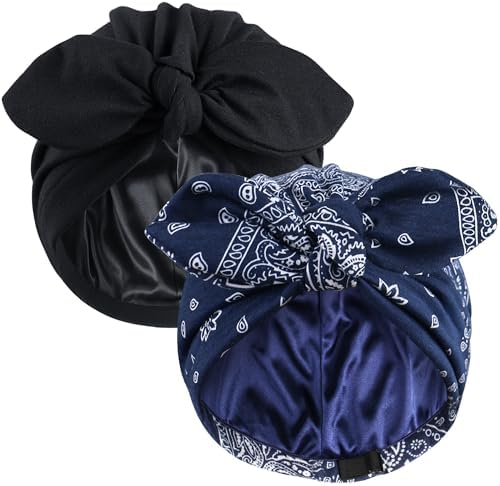 Ababalaya Satin Lined Beanies for Women Chemo Headwear Sleep Cap by Ababalaya