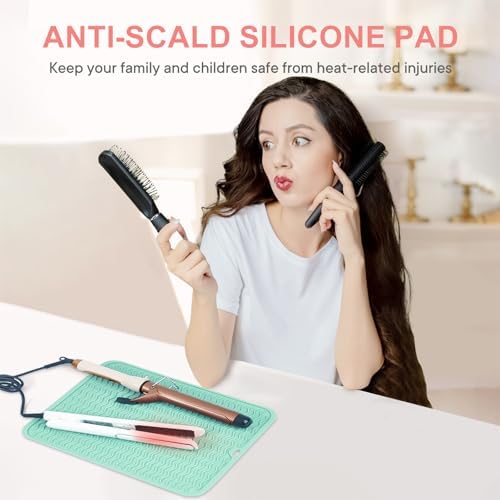Suafrnut Oversize Silicone Heat Resistant Mat for Hair Tools(14.2" x 11") - Image 2
