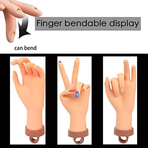 FU SHEN Practice Hand for Acrylic Nails,Mannequin Hands for Nails Practice,Nail Art Hand Nail Training Hand Nail Fake Hand Nail Hand Practice Acrylic Nail Hand 1Pcs Nude Hand - Image 3