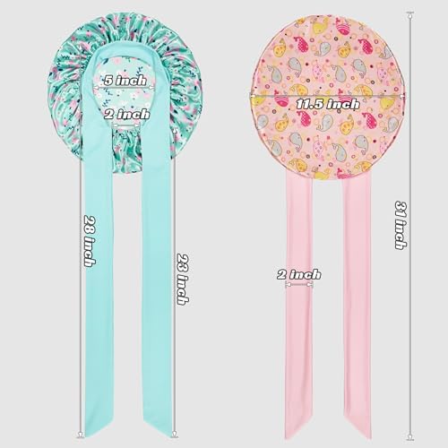 Silk Bonnet for Kids, Satin Hair Bonnet for Sleeping with Tie Band - Image 3