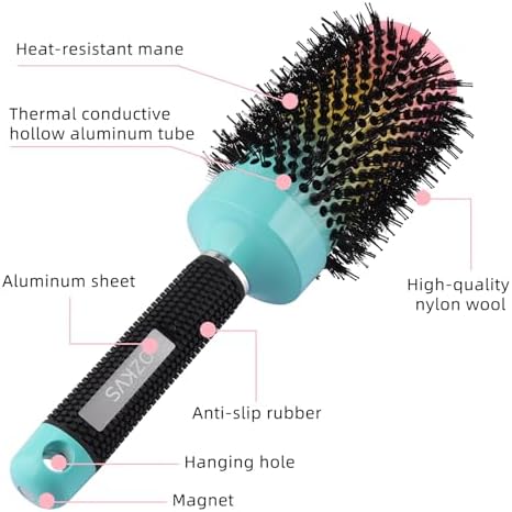 Boar Bristle Brush Set，Round Brush for Blow Out & Blow Drying - Image 2
