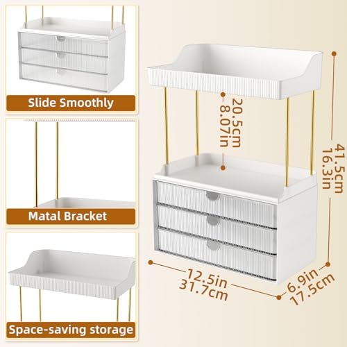 StorBin Arcylic 5-Tier Makeup & Skincare Organizer for Vanity, Bath, 2 Sets - Image 2