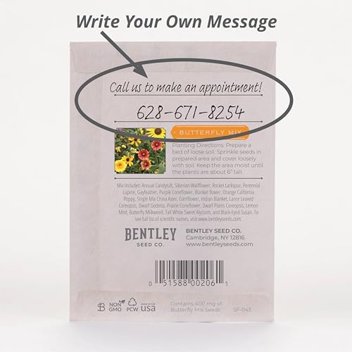 Bentley Seeds Grow with Us Pre Filled Butterfly Mix Seed Packets - 25 Individual Assortment Butterfly Mix Seed Packs for Party Favors Non-GMO Eco-Friendly Summer to Fall Gift - Outdoor Garden Seeds - Image 4