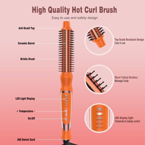 1 Inch Curling Iron Brush, Ceramic Thermal Brush for Short Hair - Image 6