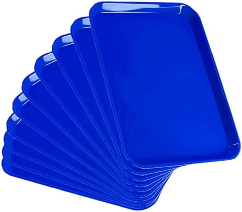 JMU 10 Pcs Royal Blue Dental Procedure Tray Flat Tray Size B 13.25" X 9.75" by JMU