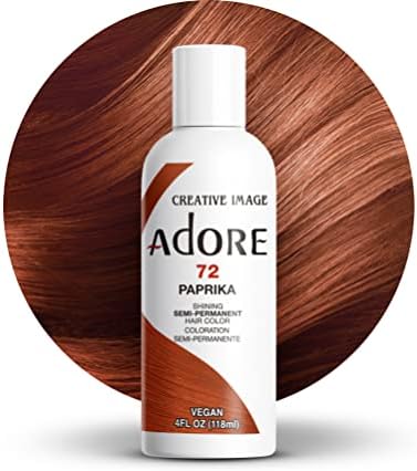 Adore Semi Permanent Hair Color, 072 Paprika, 4 Fl Oz by Adore