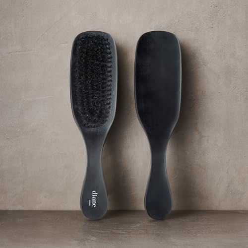 Diane Boar Curved Wave Brush for Men and Women - Black, Soft Bristles for Fine to Medium Hair - Use for Detangling, Smoothing, Wave Styles, Soft on Scalp, Restore Shine and Texture (Pack of 2) - Image 3