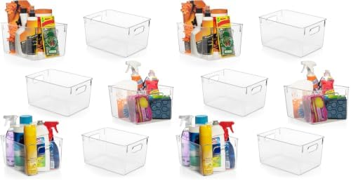 ClearSpace Clear Plastic Storage Bins – Pantry Organizers & Storage Containers, Cabinet Organizer - Home Organization Must Haves for Kitchen, Laundry Room, Office, Closet, Garage & Freezer (Pack of 2) by ClearSpace