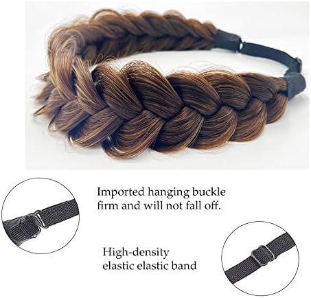 Synthetic Hair Braided Headband Classic Wide Strands Wedding Disorderly Fluffy Braids Wig Band Women Beauty Accessory - Image 3