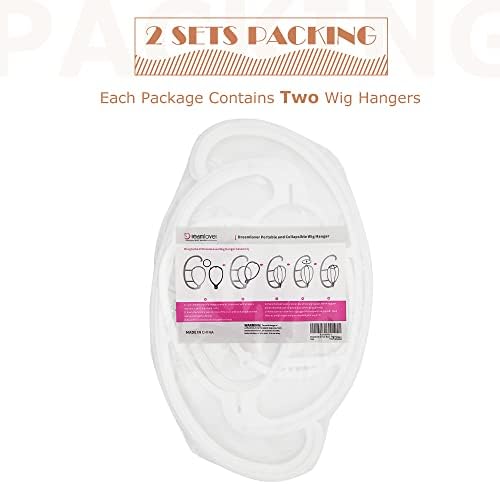 Dreamlover Hanging Wig Stand for Fast Drying Wig, White, 2 Sets - Image 2