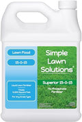 Superior 15-0-15 Liquid Lawn Fertilizer - Lawn Food for Growth & Green - Nitrogen, Potassium, Humic, Fish & Seaweed - Any Grass Type- Simple Lawn Solutions - All Season- Concentrate (1 Gallon) by SimpleLawnSolutions