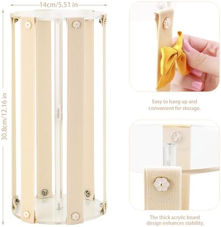 Bow Organizer for Girls - Large Capacity Hair Clip Organizer, Effortless Hair Bow Holder for Home Dresser, Perfect for Gifting, Essential Storage Solution for Girls (Beige - Image 4