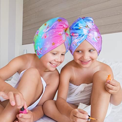 FIOBEE Microfiber Hair Towel Wrap for Kid Girls Rapid Drying Hair Turbans - Image 2