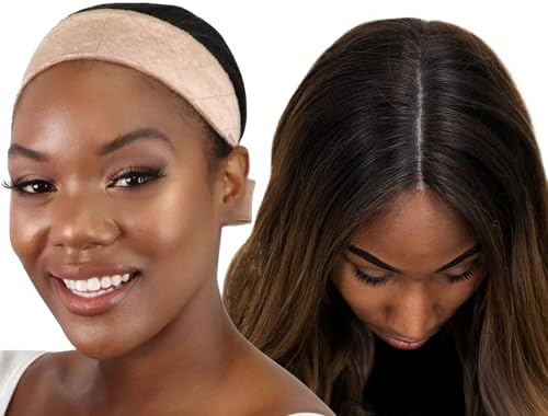 MILANO COLLECTION WiGrip, The Original Comfort Wig Grip Band, Adjustable Bands for Women Provide Glueless Support, Non-Slip Wig Grip Headbands, Tension-Free, One Size Fits All, Nude, 2 Pack by MILANOCOLLECTION