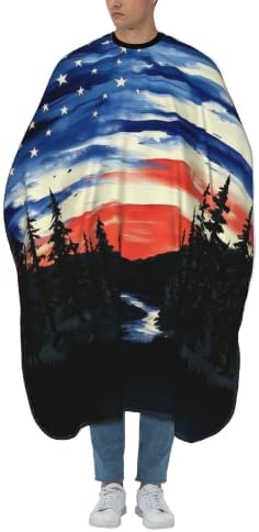 American Flag Salon Barber Cape - Professional Hairdressing Waterproof Hair Cutting Cape With Adjustable Snap Closure-Haircut Apron For Hair Stylist And Home Use-55''X66'' by Unknown