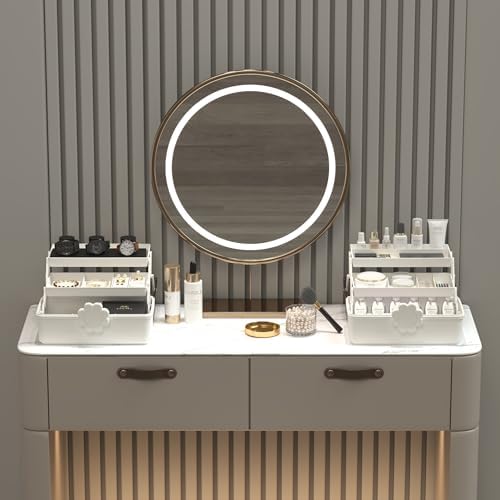 Covetree Hair Accessories Organizer with Handle, Lockable Three-Layer Multipurpose Art Supplies Storage Box and Plastic Jewelry Box, Sewing Organizer (White) - Image 7