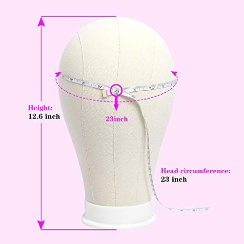 23 Inch Canvas Block Mannequin Wig Head With Stand for Styling Manikin Set - Image 2