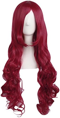 MapofBeauty 32" 80cm Long Hair Spiral Curly Cosplay Costume Wig (Dark Red) by MapofBeauty