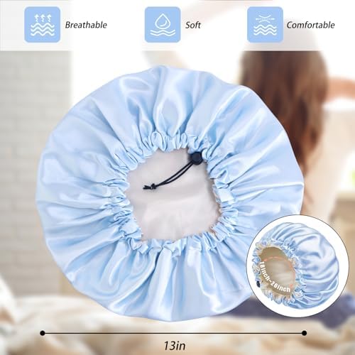 Edoneery Satin Bonnet for Sleeping Women, Double Layer Adjustable Sleep Cap - Image 6