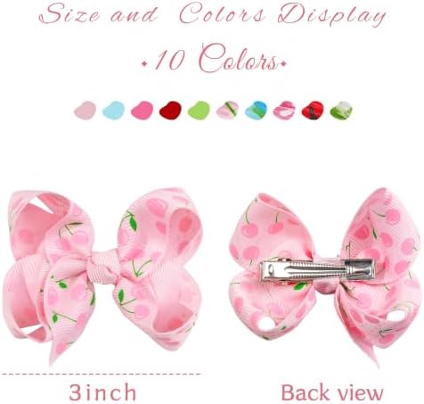 JOYOYO 20Pcs 3Inch Hair Bows for Girls Grosgrain Ribbon Bow Toddler Hair Accessories with Alligator Clips - Image 2