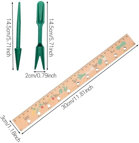 Spacer Tool Seeder Planting Ruler - Seeding Spacing Ruler with Precise Measurements,Seedlings Dibber Hand Transplanting Tools,for Vegetable Gardens, Yard - Image 5