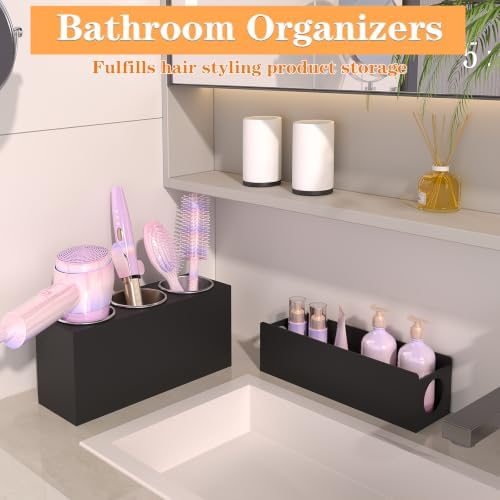 Matte Black Countertop Hair Tool Organizer - Image 3