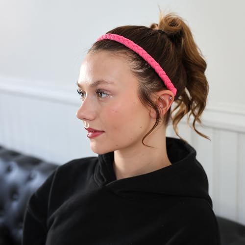 FROG SAC 4 Braided Headbands for Girls, Adjustable Braid Head Bands for Kids, Stretch Elastic Headband, Fabric Hairband Hair Accessories for Women, Easter Basket Fillers Stocking Stuffers (Solid) - Image 7