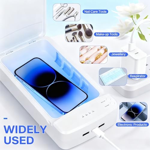 Nail Tool Sterilizer Box, ALLGLAM USB Portable Sterilizing Box for Nail Manicure Tools, Beauty Tweezers, Tattoo,Mobile Phone Cleaning (White) - Image 5