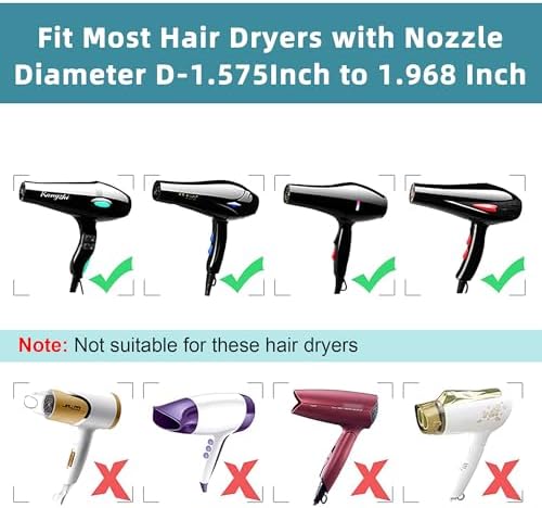 KingKam Collapsible Silicone Hair Diffuser, Fit 1.575-1.968 inch Nozzle - Image 3