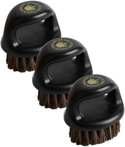 CROWN Hair Brush 3-Pack - Soft Boar Bristle Knuckle Brush for Men's Wave Styling, Beard Grooming, Travel-Friendly with Durags, Wave Cap, Pomade by CrownLimitedSupply