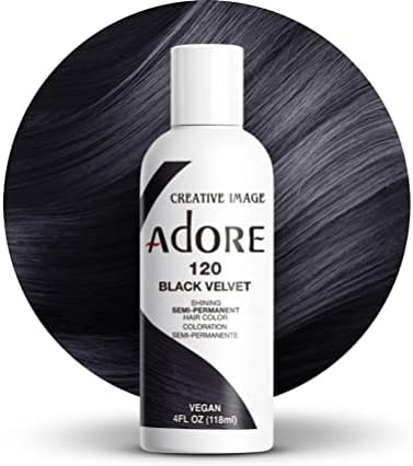 Adore Semi Permanent Hair Color, 120 Black Velvet, 4 Fl Oz by Adore
