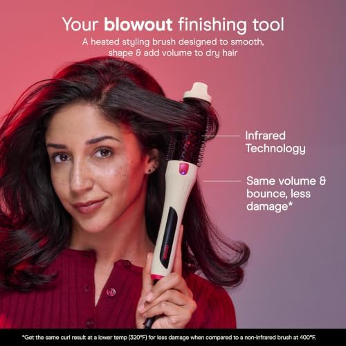 Conair InfinitiPRO Infrared Thermal Brush, Dry-Hair Styling, 1.5”, Cream - Image 2